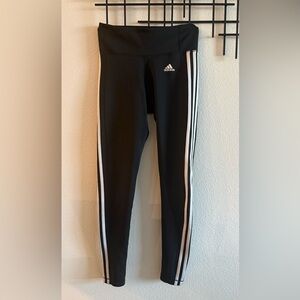 Adidas Black 3 Stripe Leggings Women’s Small High Waisted Activewear
